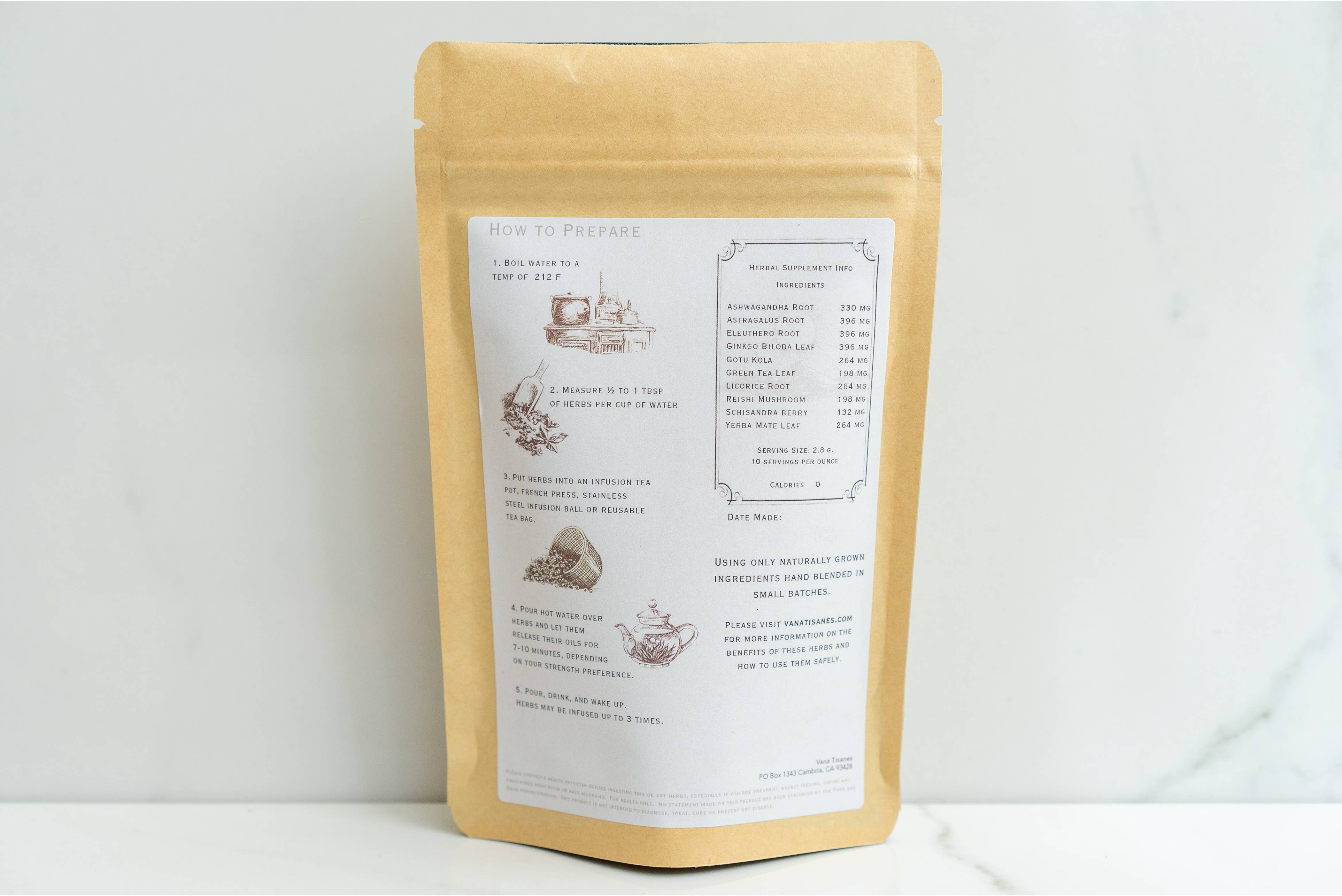 Vana Tisanes – Engroshandel Løs te – Energi urtete3