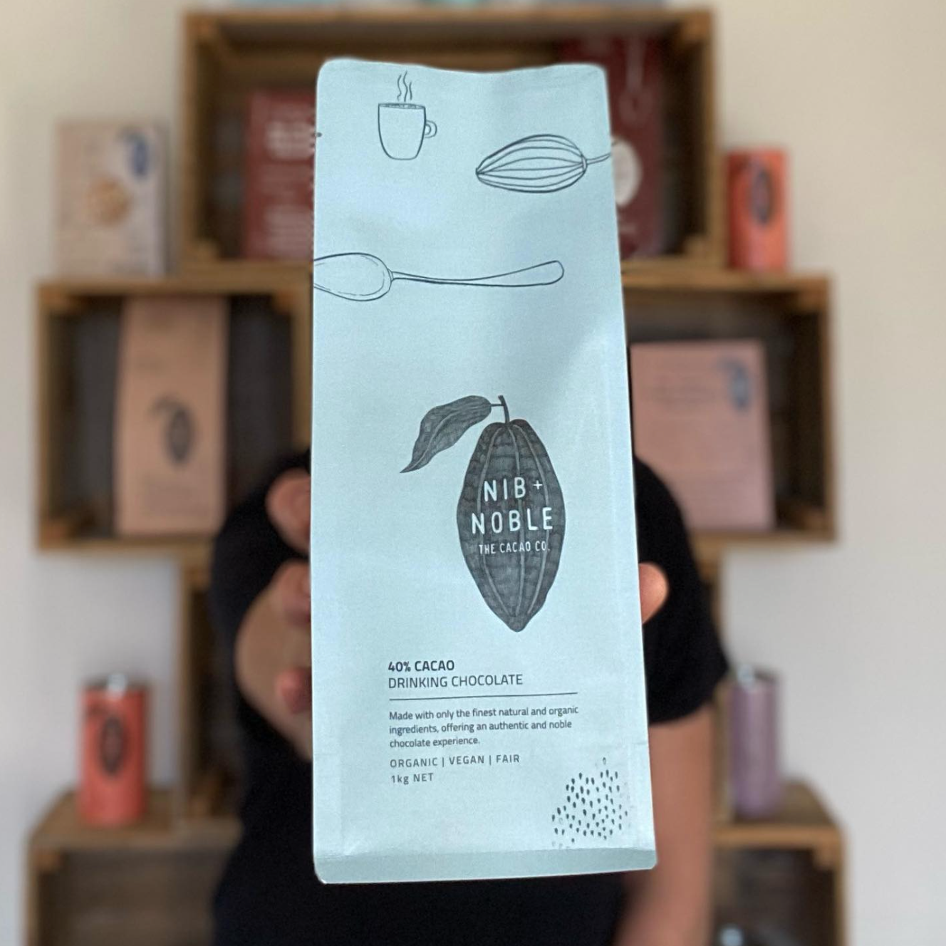 Prana Chai - Wholesale Hot Cocoa Mix/Kit - 1 Kilo Nib + Noble Organic Drinking Chocolate 40% Cacao6