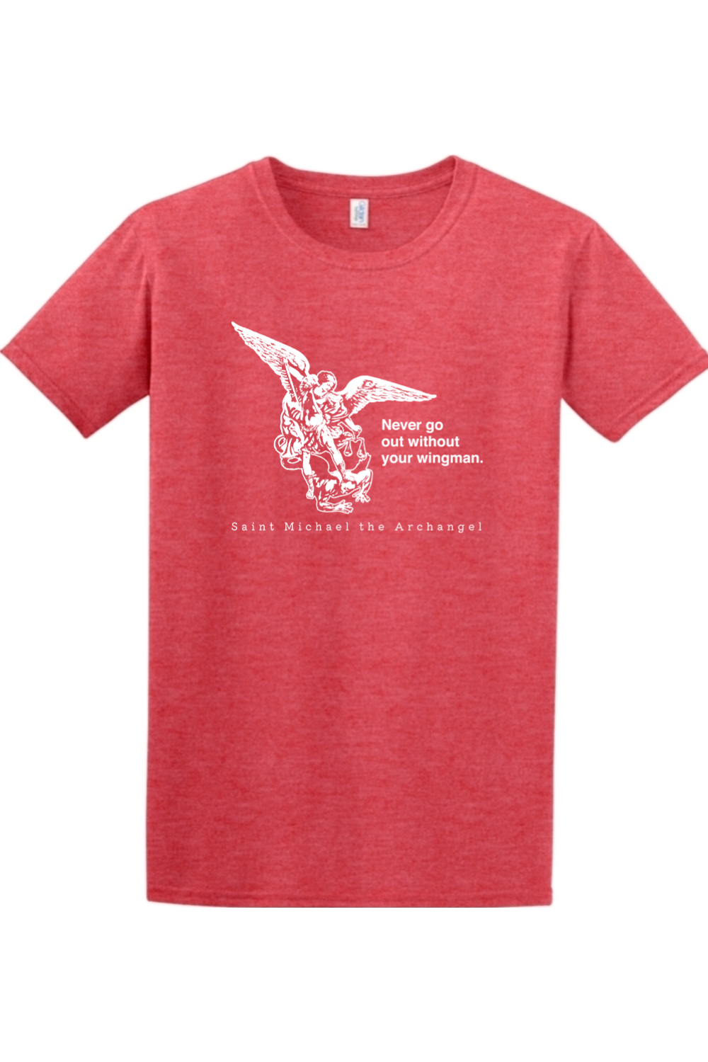 Sock Religious - Wholesale Screen Printed T-Shirt - Unisex - Never Go Without Your Wingman - St. Michael the Archangel Adult T-Shirt2