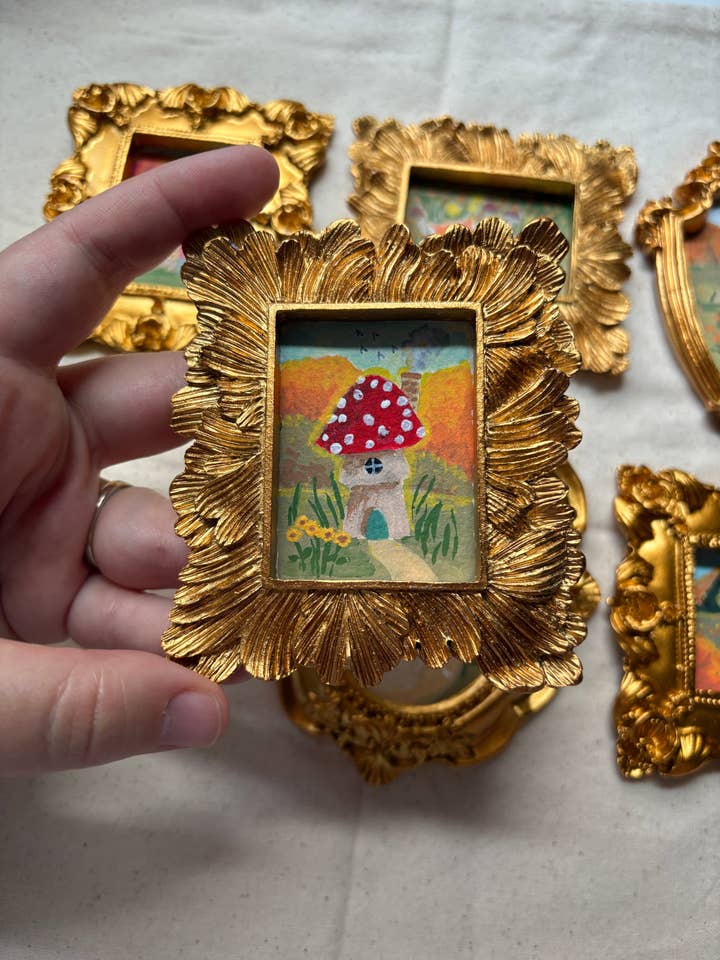 “Home Sweet Mushroom” Original Painting for wholesale by Megan Lindsey Illustration