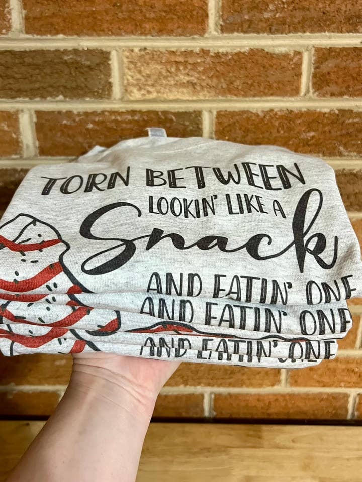 Southern Chic - Wholesale Screen Printed T-Shirt - Women's - Lookin Like A Snack Christmas Graphic Tee