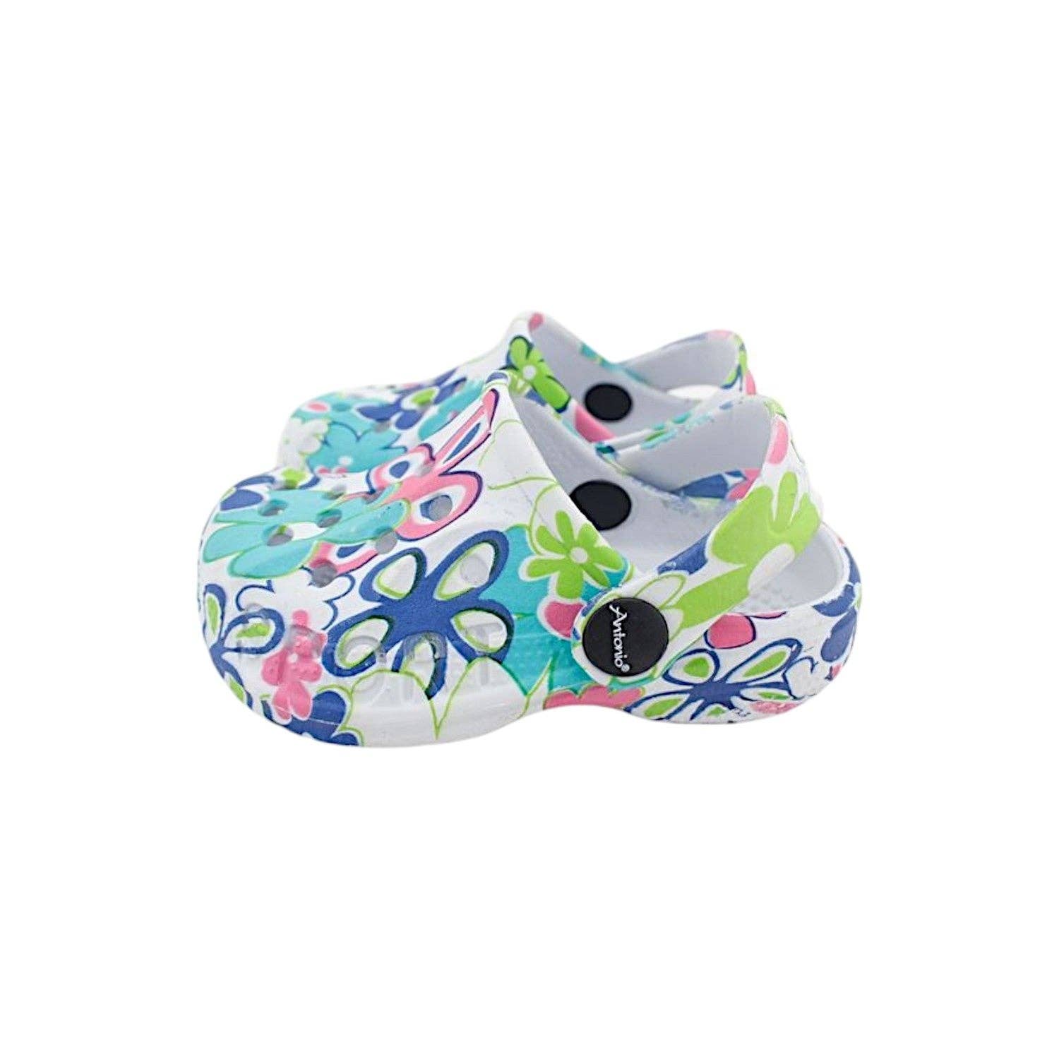 VewoTex - Wholesale Slippers - Baby - Baby & Kids Clogs with Floral Pattern » Affordable Children's Shoes » Kids Bath Slippers » Shoes for Babies & Toddlers » Bath Sandals with Straps and Cut-Outs1