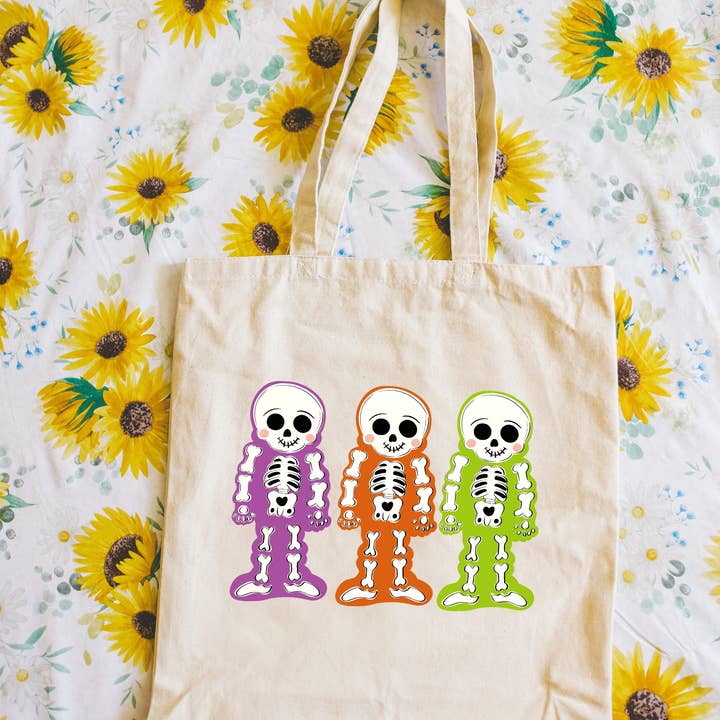 on the Bayou – wholesale Tote bag – Women's – colorful skeleton Halloween trick or treat bag