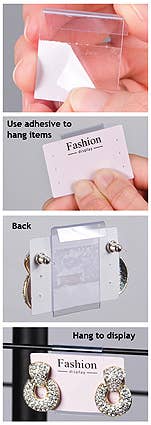 Zakka - Wholesale Craft Supplies - 100pcs Clear Plastic Jewelry Hanging Tabs 1 5/8" x 1"2