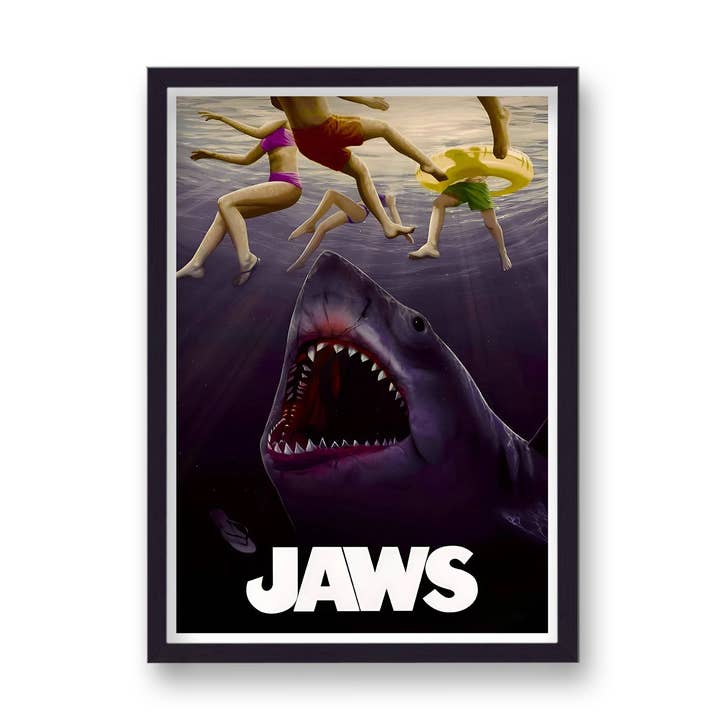 Jaws Reimagined Movie Print New 2 Shark Kids Legs for wholesale by Gallery Print and Art