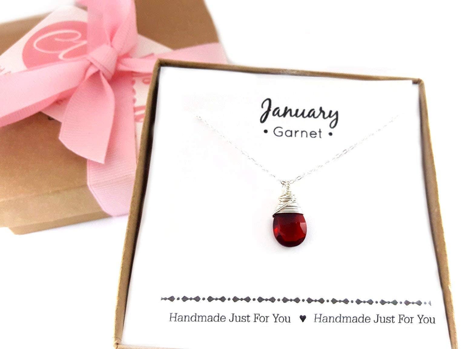 CY Design Studio - Wholesale Pendant/Charm Necklace - Garnet Birthstone Necklace 1