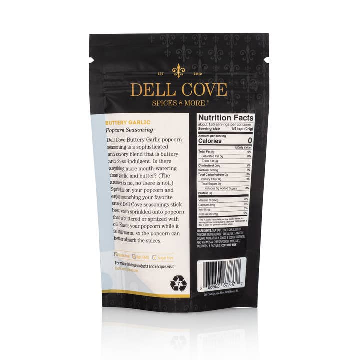 Dell Cove Spices & More Co. - Wholesale Dried Spice Mix - Buttery Garlic Popcorn Seasoning - Savory Spice Blend 1