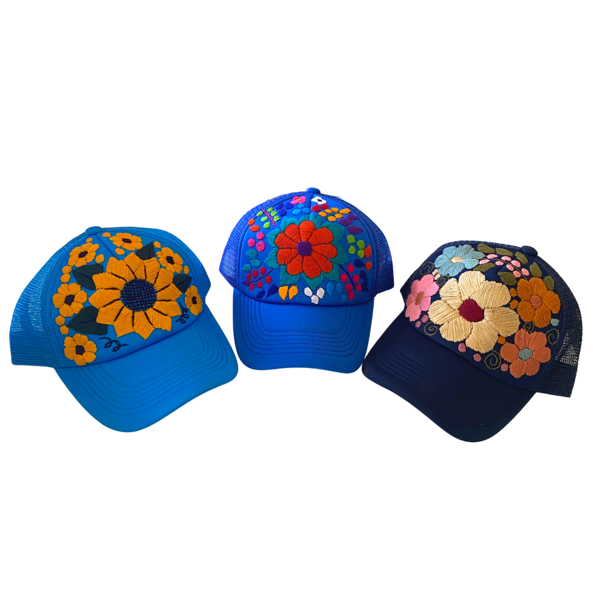 Lumily - Wholesale Trucker Hat - Women's - Tulum Hand Embroidered Trucker Flower Hat - Mexico13