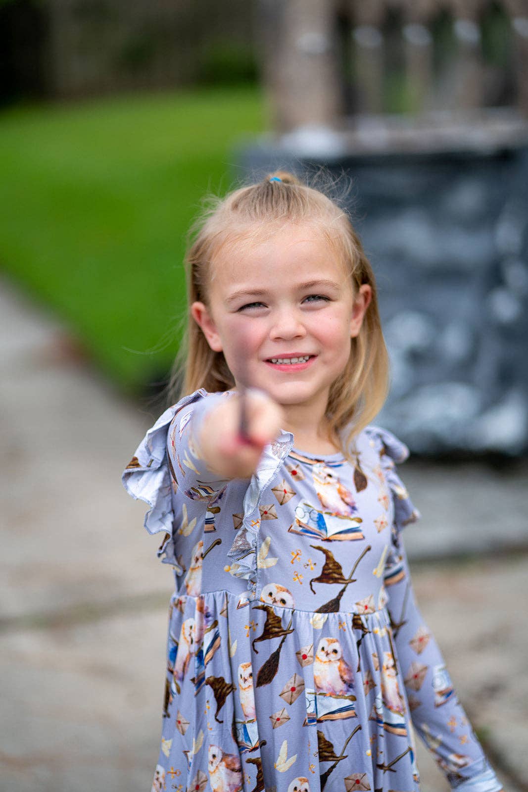 Riley & Rett - Wholesale Dress - Kids - Yer A Wizard Long Sleeve Ruffle Twirl2