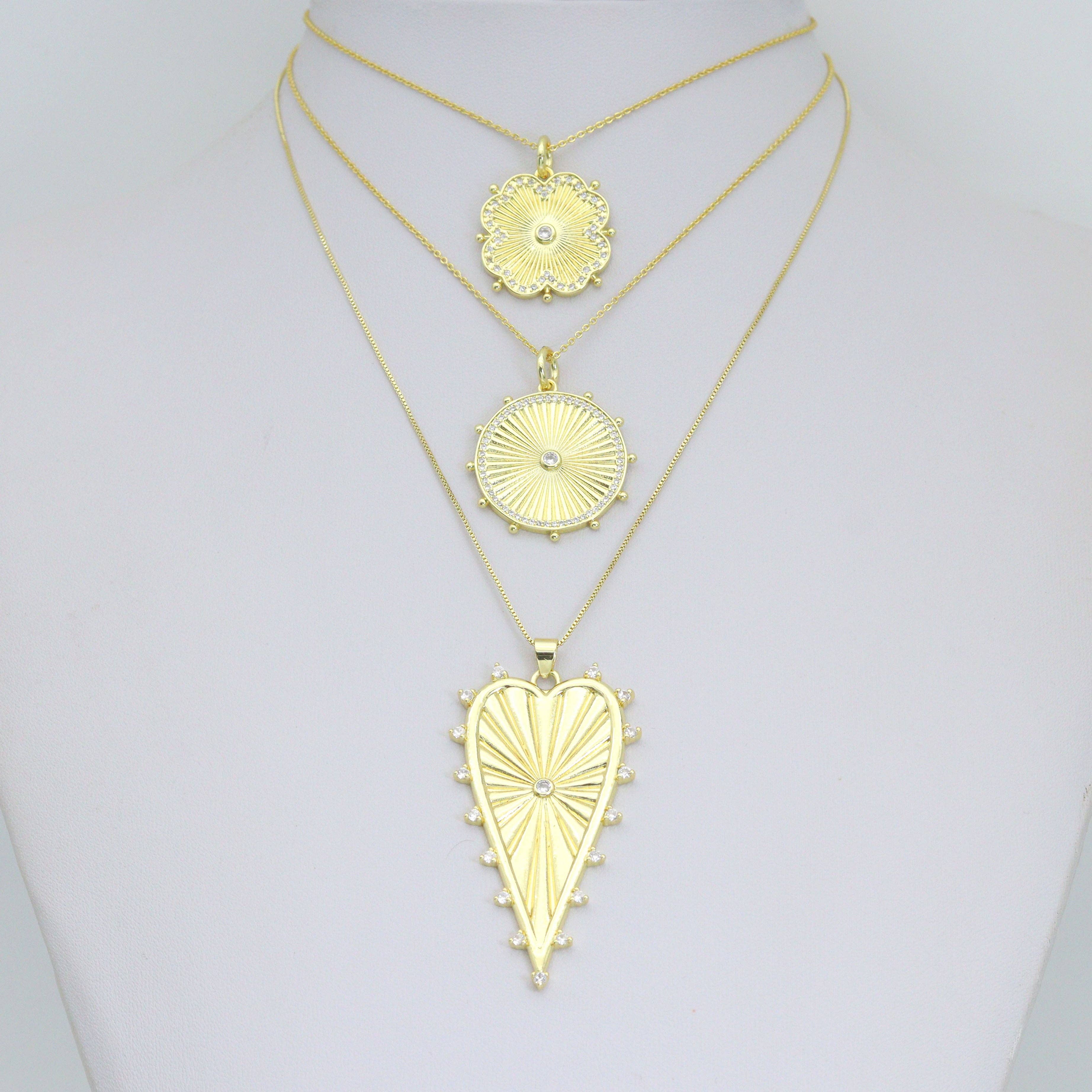 BestBeads&Beyond - Wholesale Individual Charm/Pendant - Petal Sunburst, Radiant Cirle, Heartburst Charm Pendant, Sku#LK12933