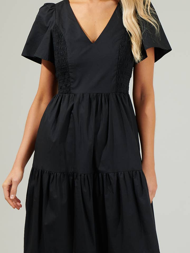 Sugarlips - Wholesale Dress - Women's - Alexis Poplin Tiered Midi Dress