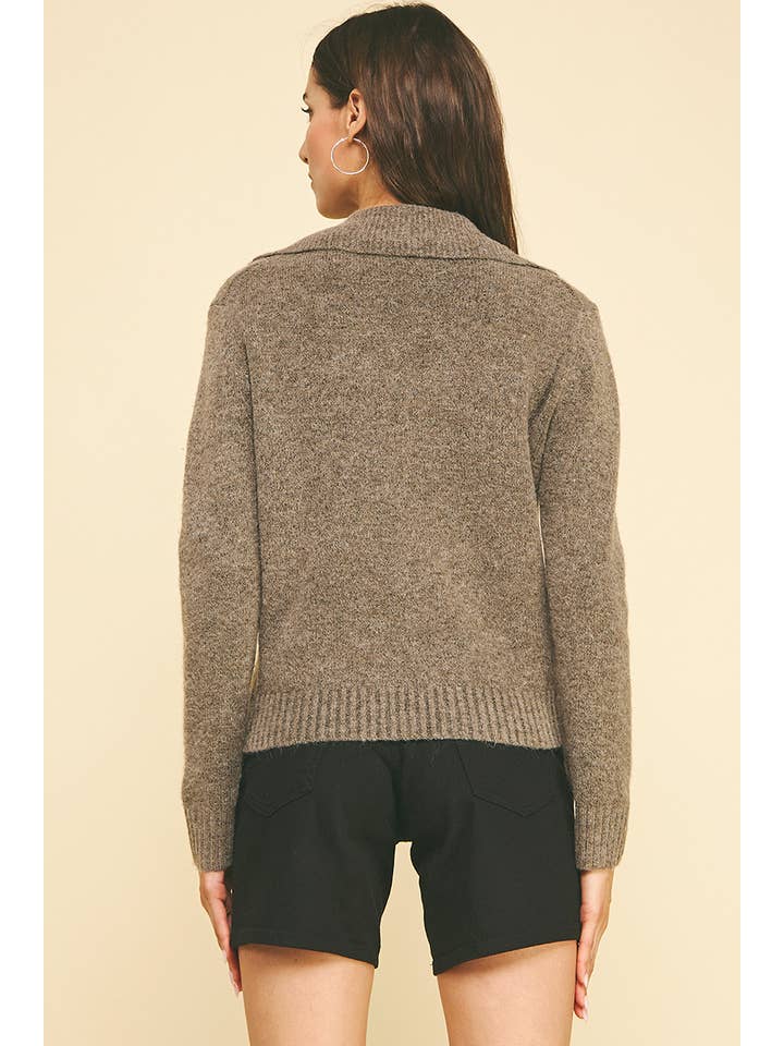 PINCH - Wholesale Knit Sweater - Women's - V-NECK COLLARED SWEATER - 6341W18