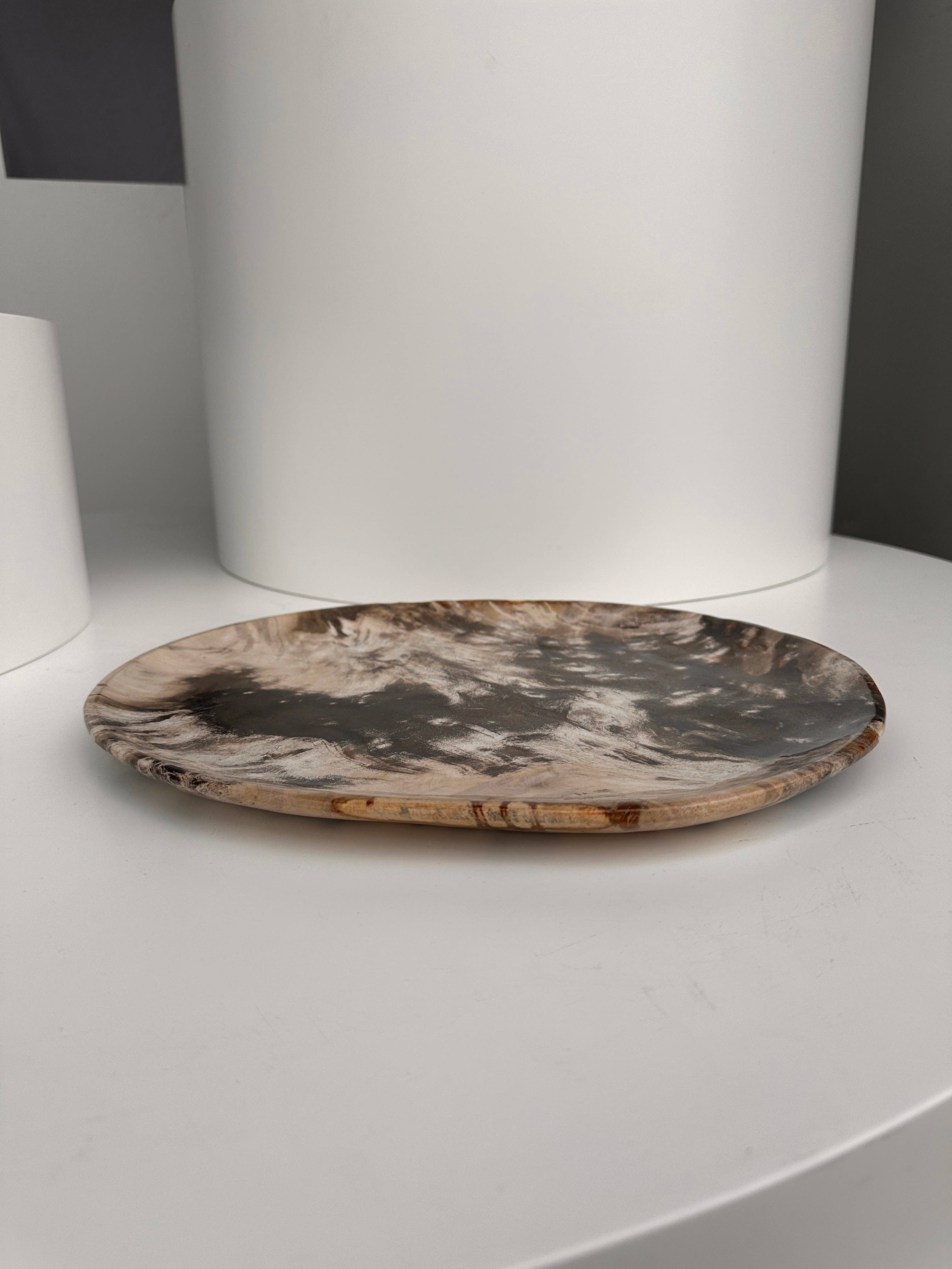 Office Objets - Vente Assiettes/plats/bols de décoration - Très grand vide poche ou plat en bois pétrifié26