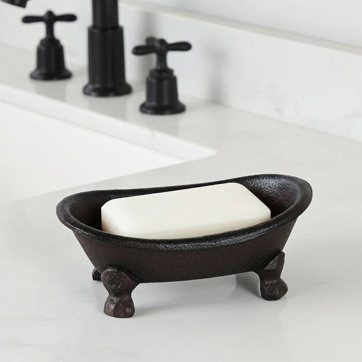Vintage Cast Iron Bathtub Soap Dish, Antique-Style Bathroom Accessory for wholesale by Iron & Blossom