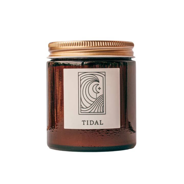 Herland Home - Wholesale Jar/Filled Candle - Tidal 3.4oz Small Fine Fragrance Amber Jar Candle