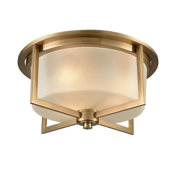 Vancourt 15'' Brede 3-Lichts Plafondlamp - Satijn Messing voor wholesale door Atlas Lighting and Home