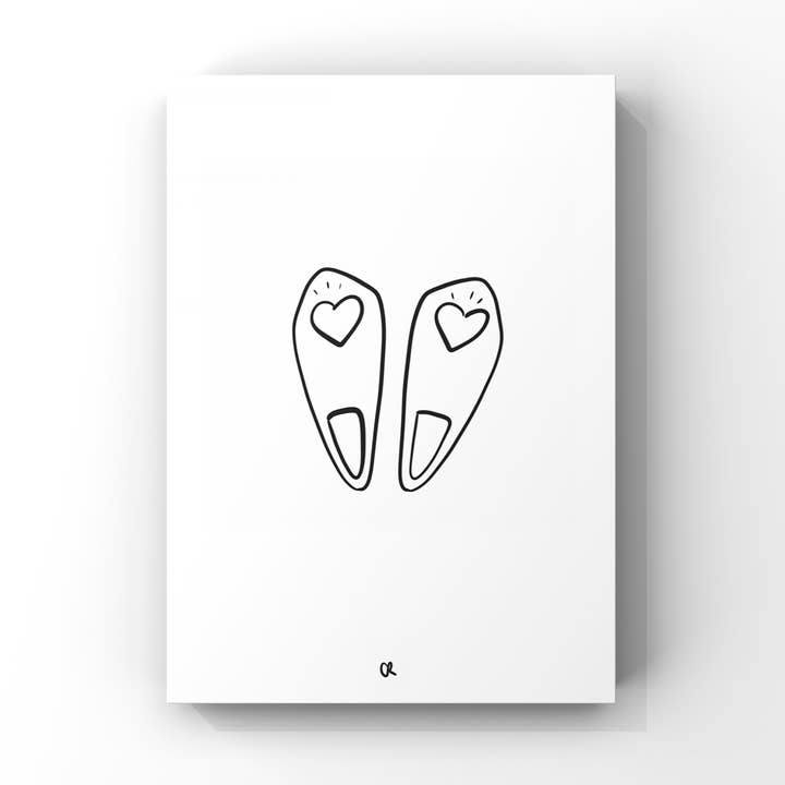 Framed illustration “PALME MA BICHE” format A5 for wholesale by Atelier Béguin