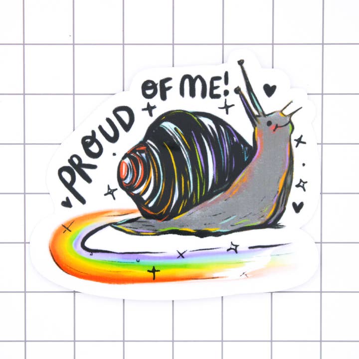 Rainbow Snail Vinyl Sticker for wholesale by Amy Hartelust Art and Illustration