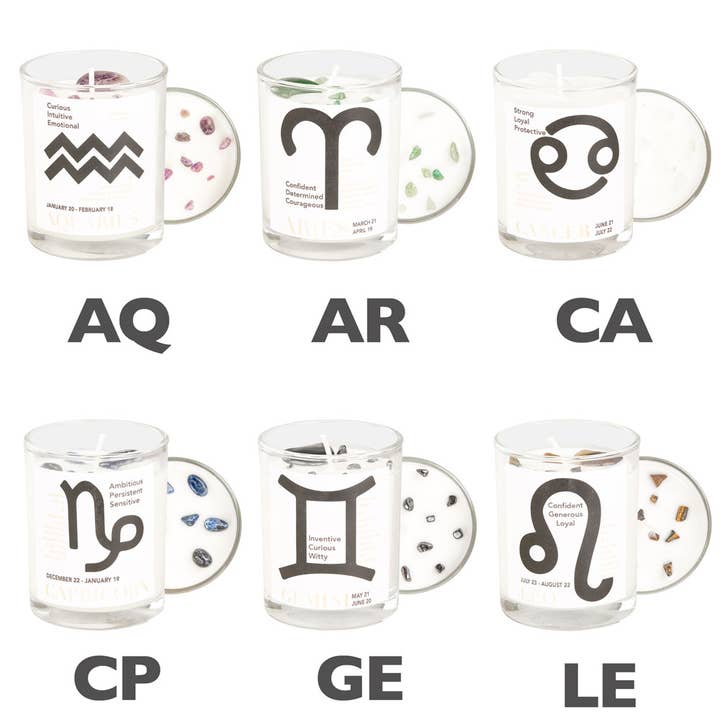 Benjamin International - Venta al por mayor Velas en tarros - VELAS ZODIAC DE 10 OZ