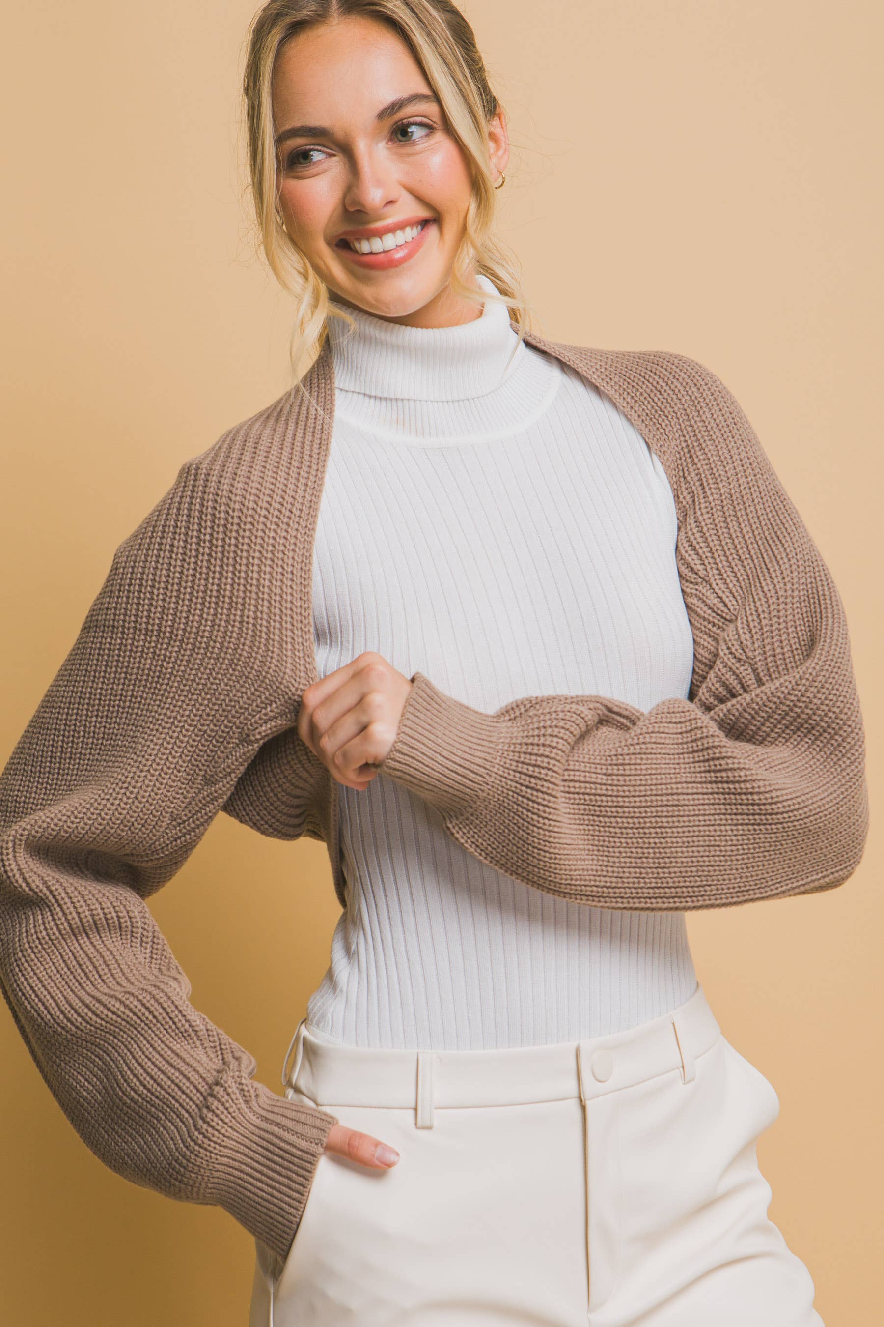 42POPS - Venta al por mayor Cárdigan - Mujer - ...0806 Bolero de Punto Encogido5