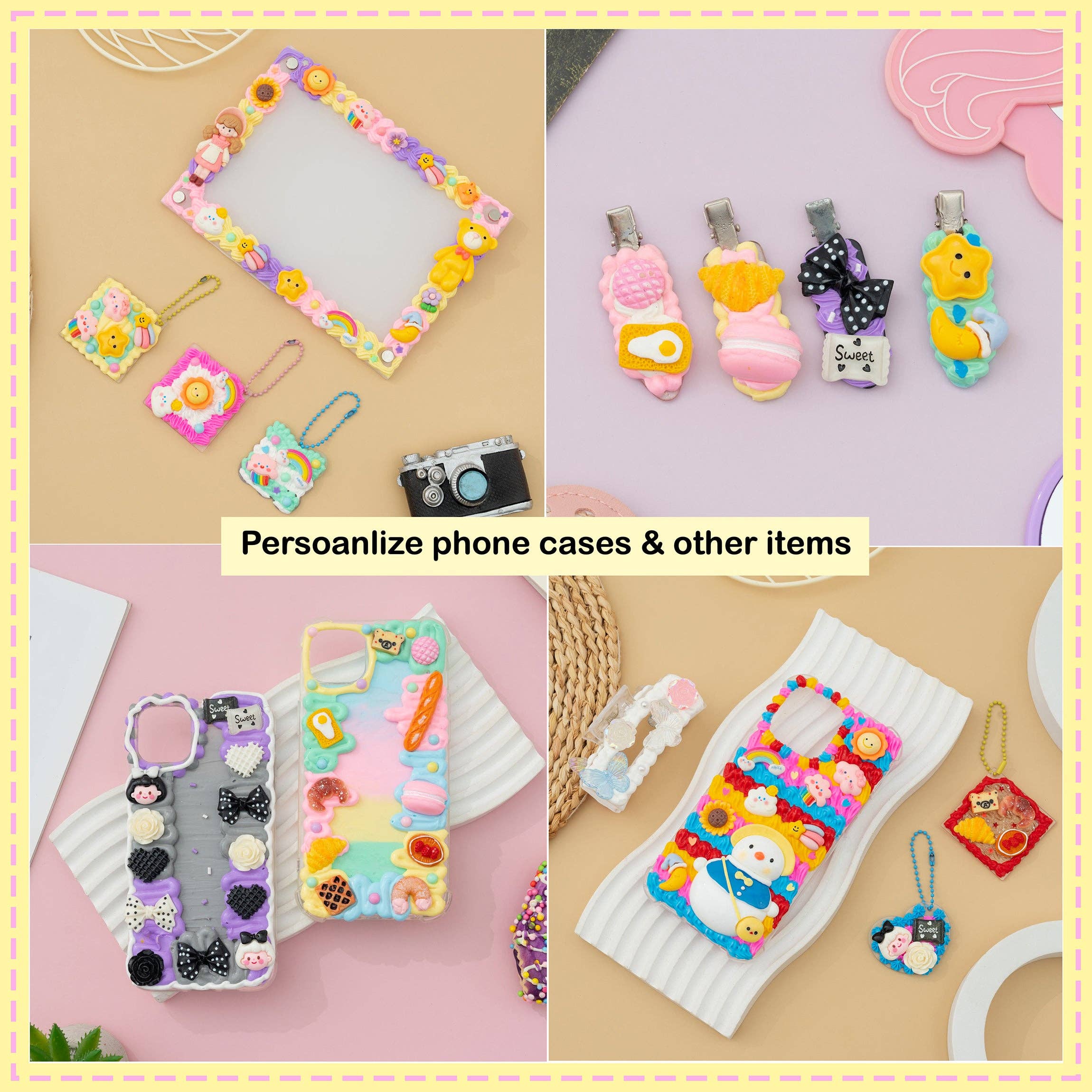 Decoden Cream - Wholesale DIY Craft Kit - Rainbow Decoden Cream Set, Fake Whipped Cream Glue For DIY4