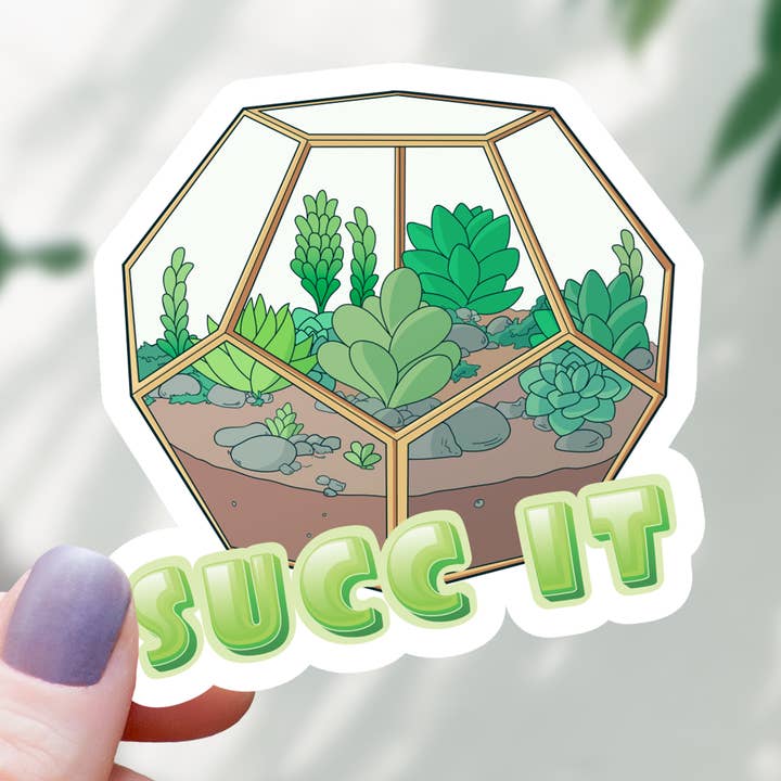 Succ it Succulent Terrarium Sticker - 3" for wholesale by Mimic Gaming Co