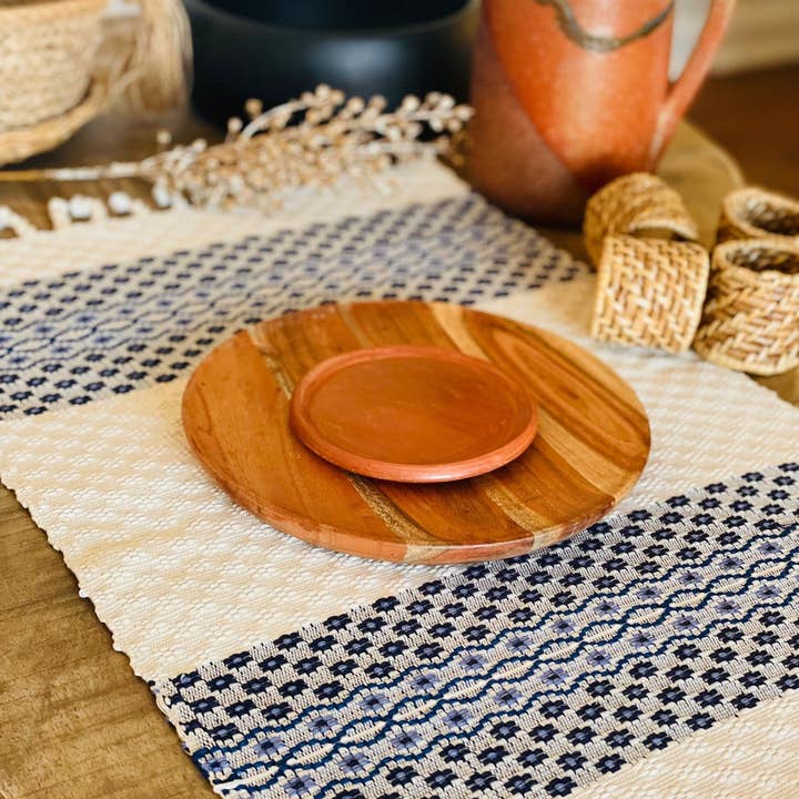 GUATEARTISAN - Vendita all'ingrosso Tovagliette - Tovagliette fatte a mano - Creme/Blue
