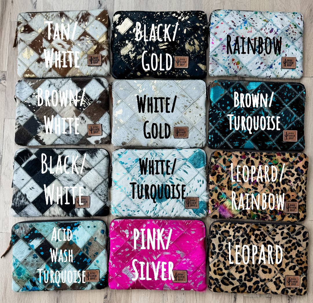 Boho Ranch Shop - Wholesale Laptop/Tablet Case - Women's - Cowhide Laptop Computer tech Sleeve Pouch Case1
