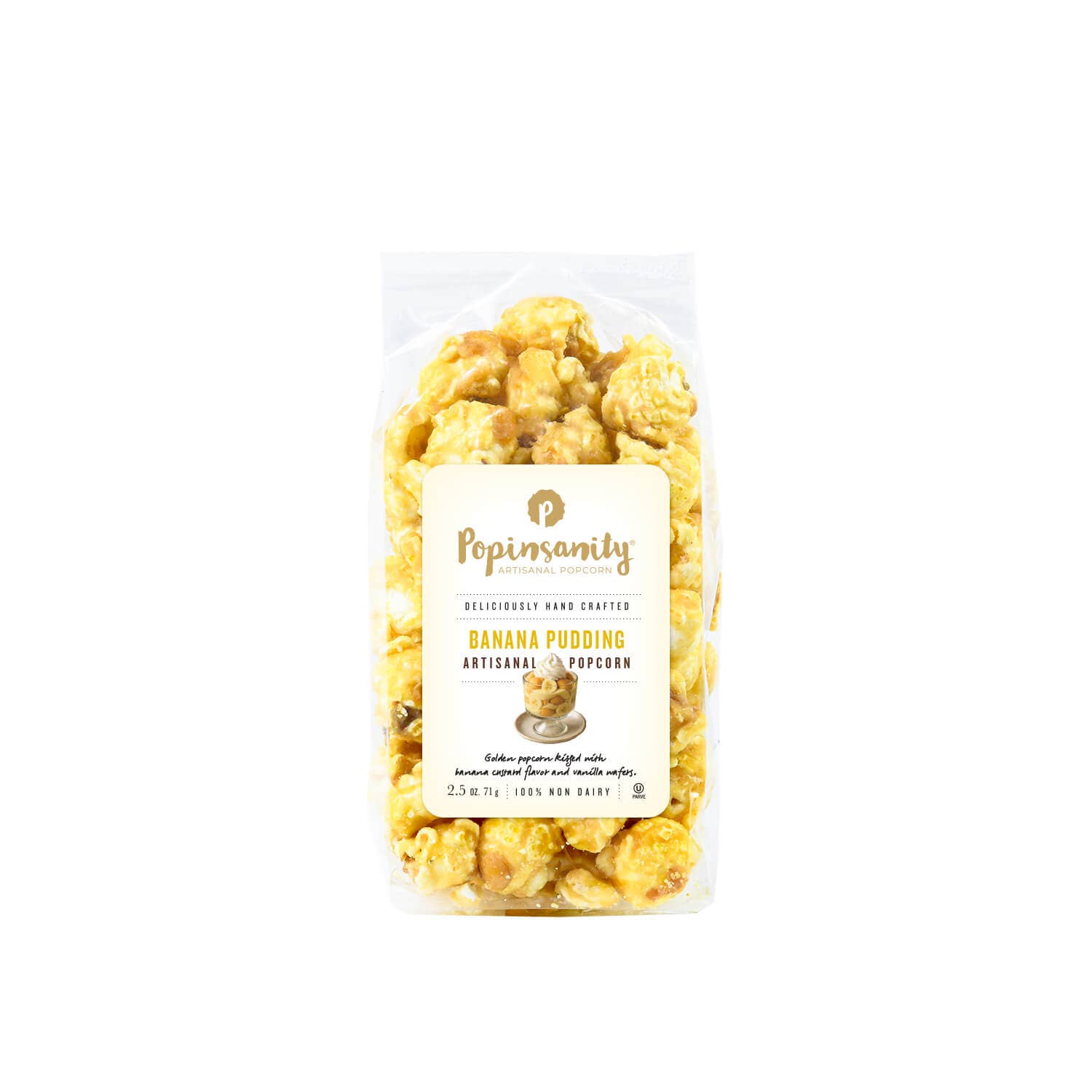 Popinsanity Popcorn & Confections - Wholesale Popcorn - Banana Pudding Gourmet Popcorn - Small Vegan Gift Snack Bag2