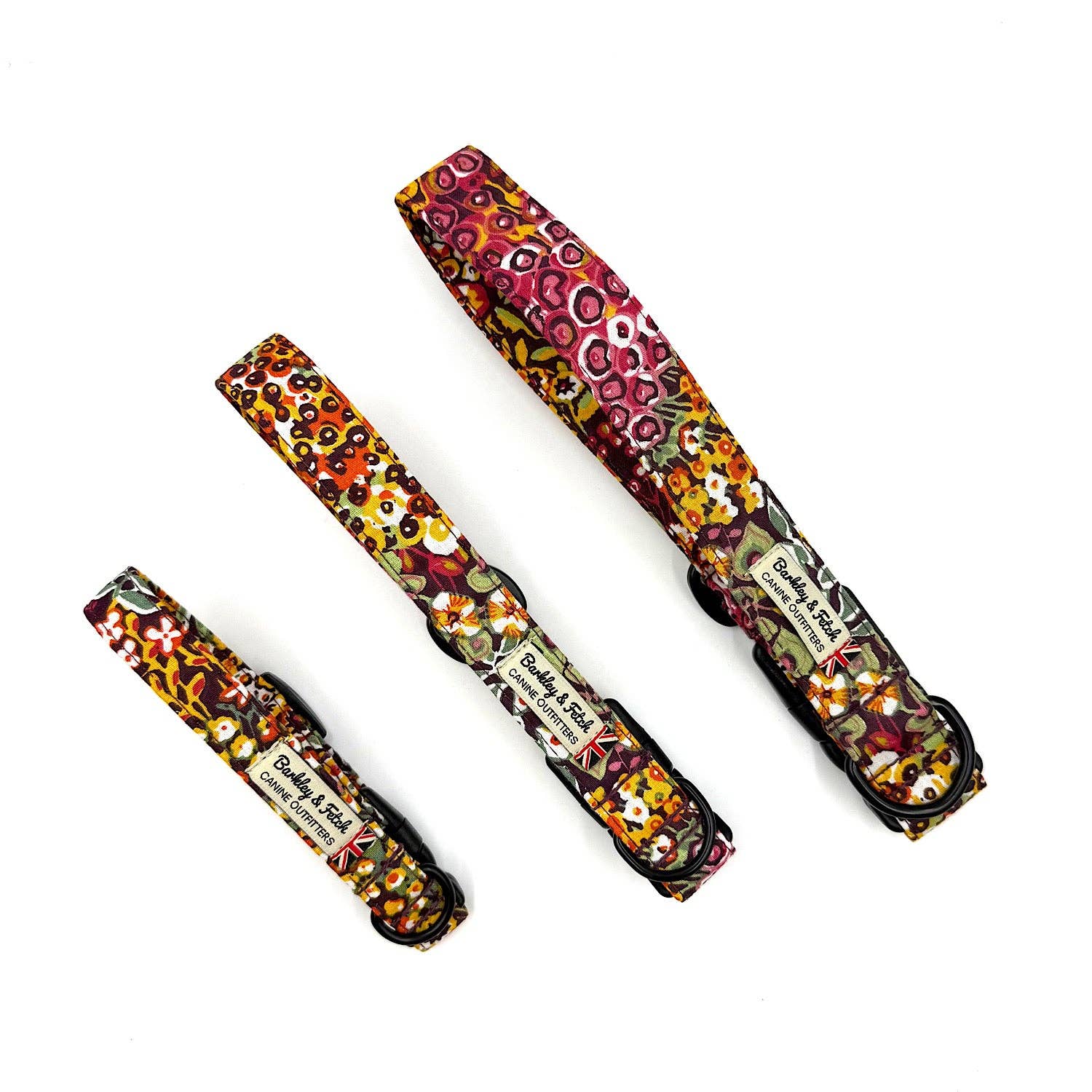 Barkley and Fetch – wholesale Pet collar – Dog – Orange Ditsy Floral Print Dog Collar0