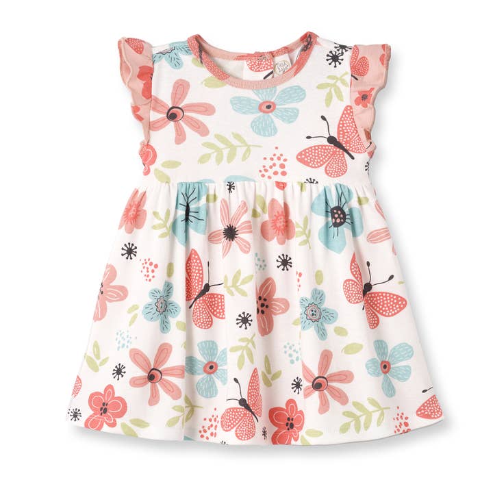 Tesa Babe - Venta al por mayor Vestido - Niños - Vestido de algodón para bebé niña Flores Revoloteantes0