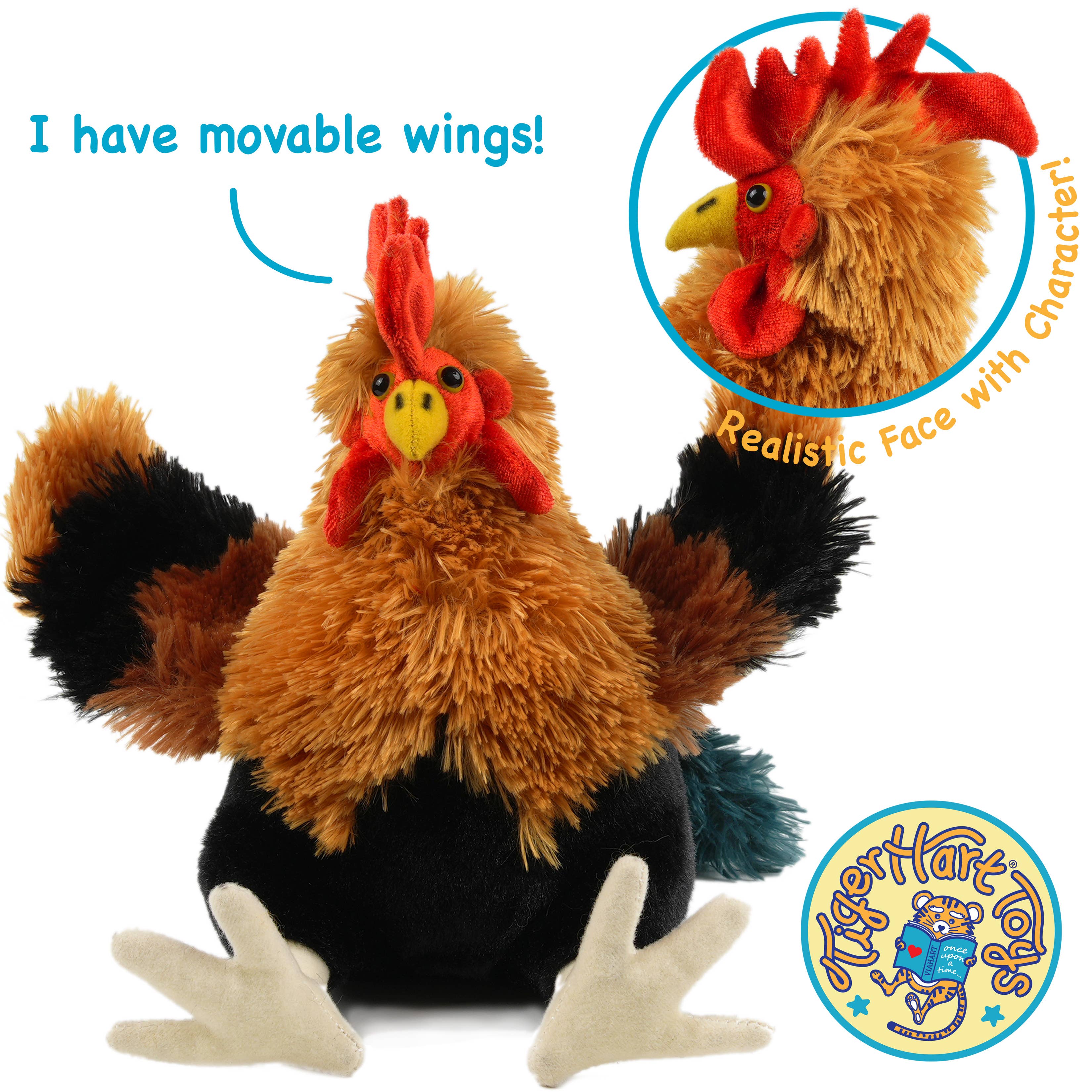 VIAHART Toy Co. - Wholesale Stuffed/Plush Toy - Kids & Baby - Riley The Rooster | 8 Inch Chicken Stuffed Animal Plush4