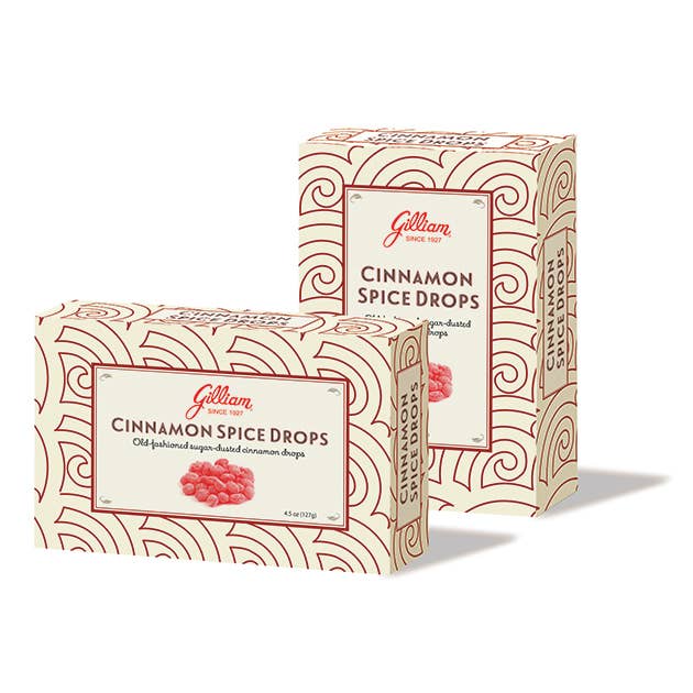 Gift Basket Supplies - Wholesale Hard Candy - Gilliam Cinnamon Spice Drops - 4.5 oz box
