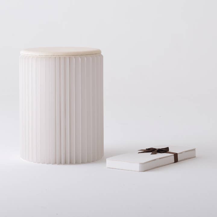 Foldable Circular Paper Table - White for wholesale by Paper Lounge