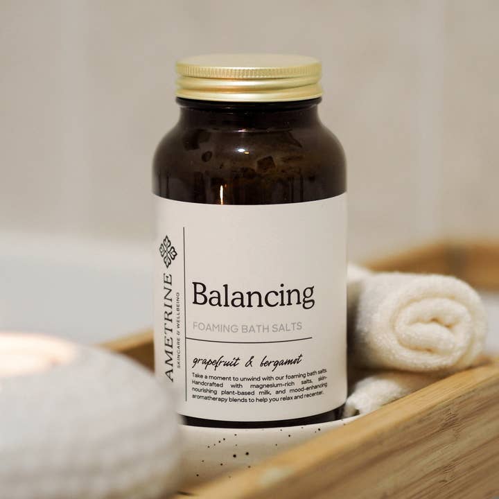 Balancing Foaming Bath Salts for wholesale by Ametrine Skin