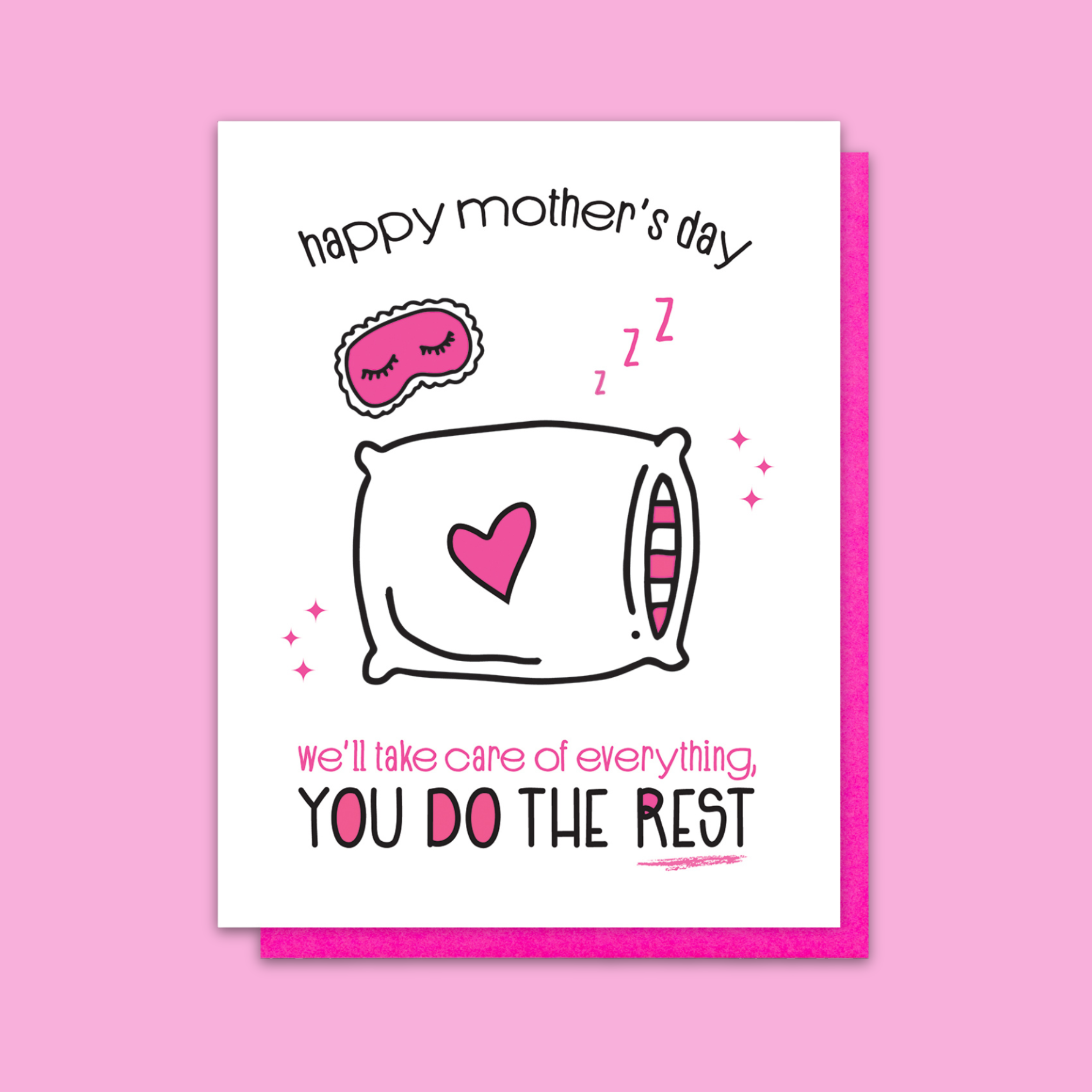 Kiss and Punch - Wholesale Mother's Day Card - Punny Nap Mom Mother's Day Letterpress Card2