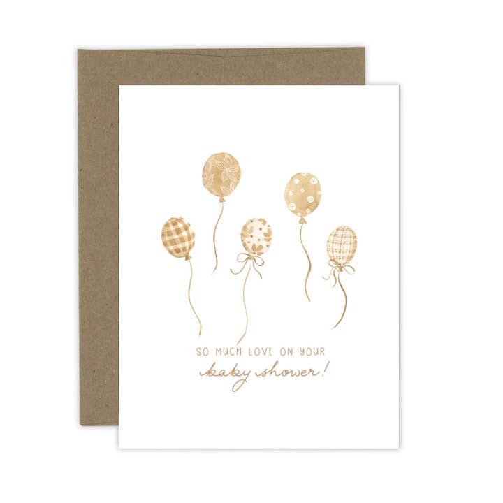 Almeida Illustrations - Wholesale Baby Card - Baby Shower Balloons Card