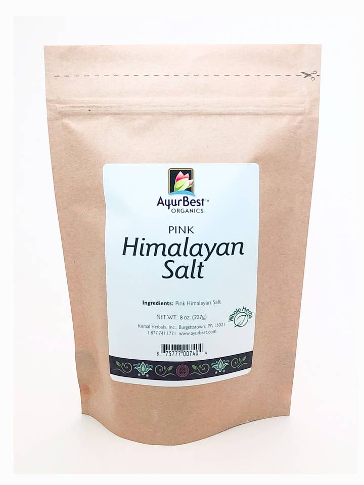 Wholesale Spices & Herbs - Pink Himalayan Salt, Fine Ground 8oz (227g) Bag for wholesale by Komal Herbals, Inc