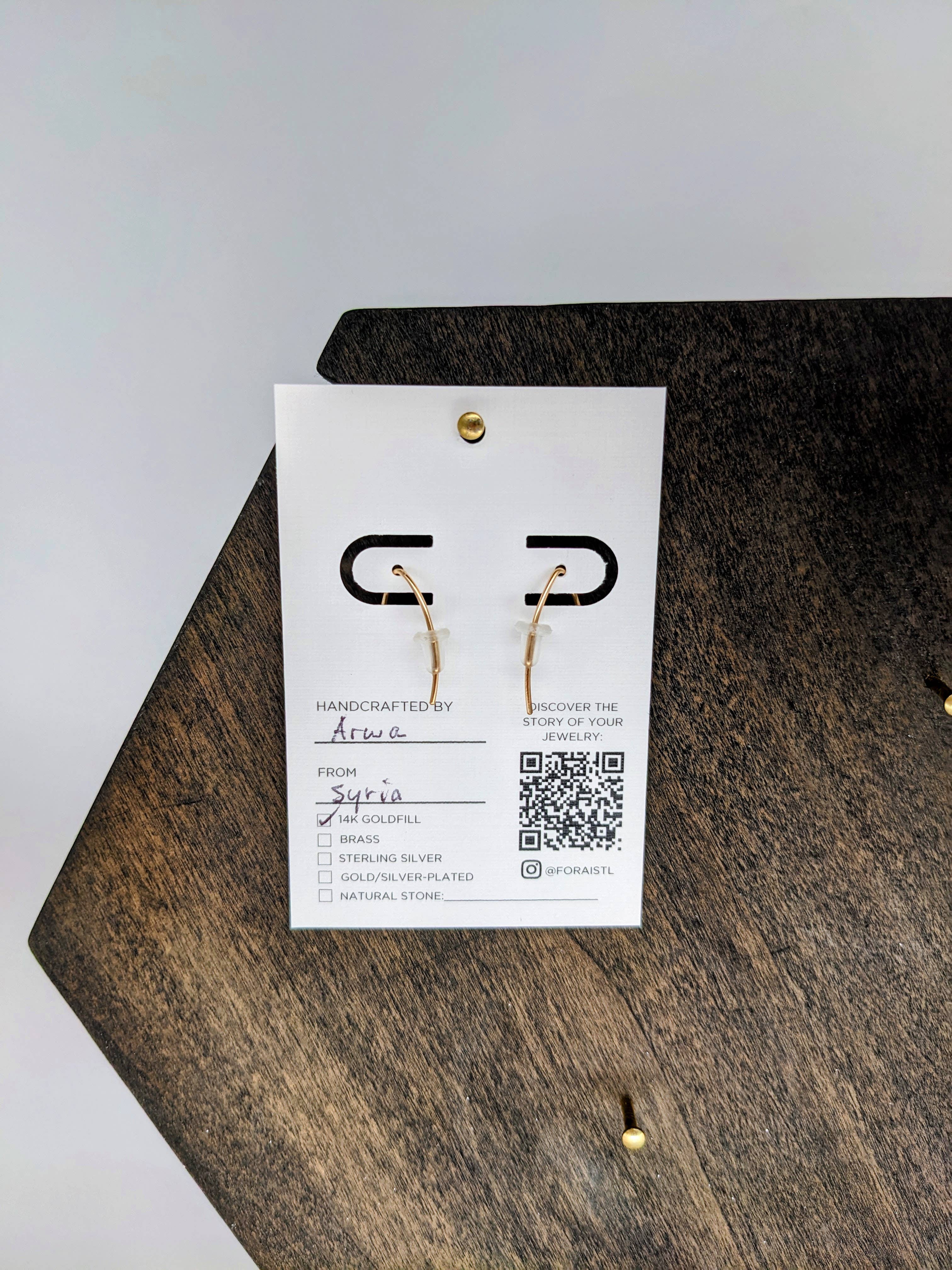 Forai - Wholesale Hoop Earrings - Qasioun Minimalist Mini-Threader Earrings in 14k Gold Fill4