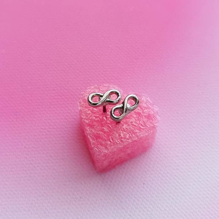 Mini infinity earrings for wholesale by Pampa Mia