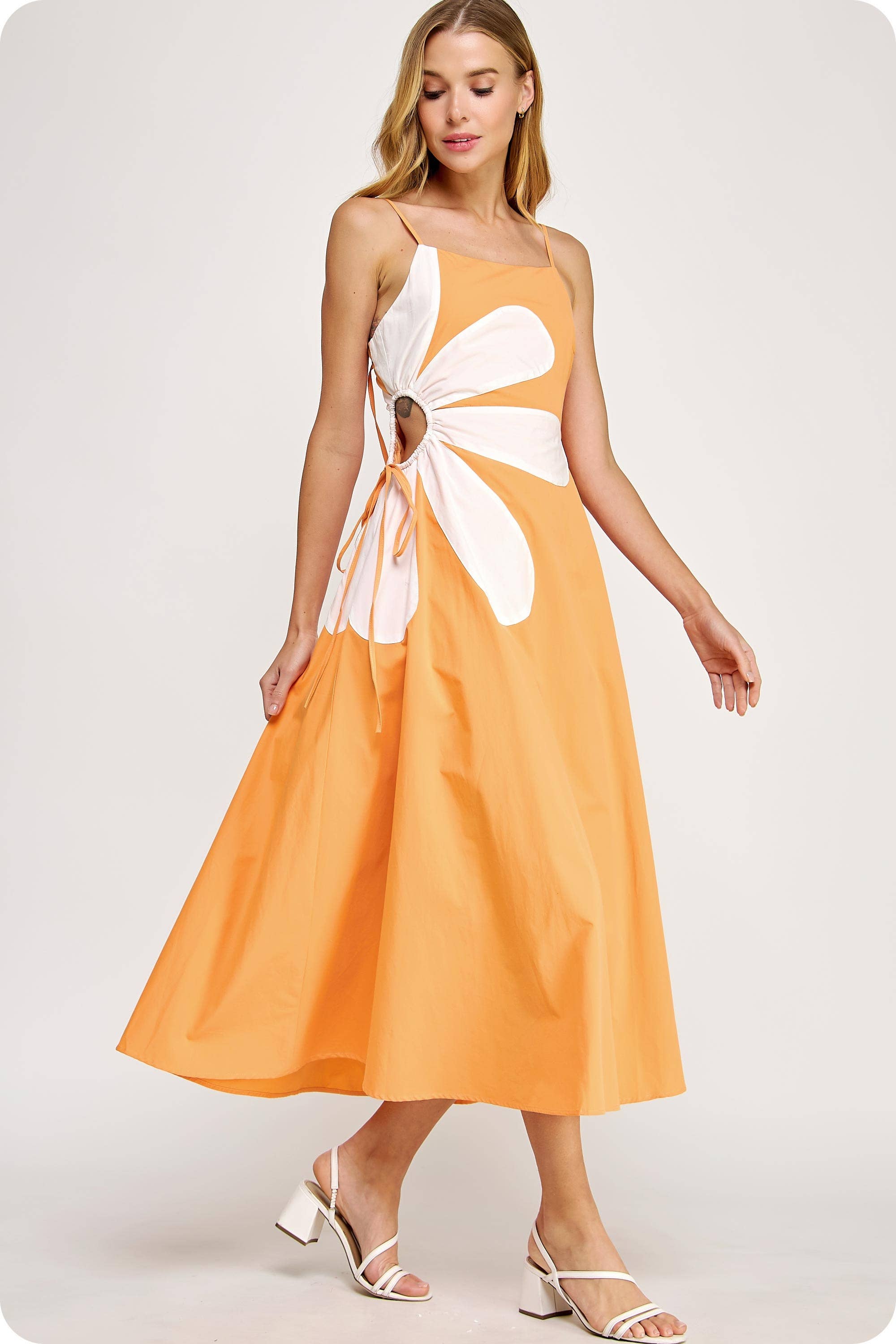 Strut & Bolt - Wholesale Dress - Women's - Sleeveless Side Cut-Out Flower Detail Midi Dress29