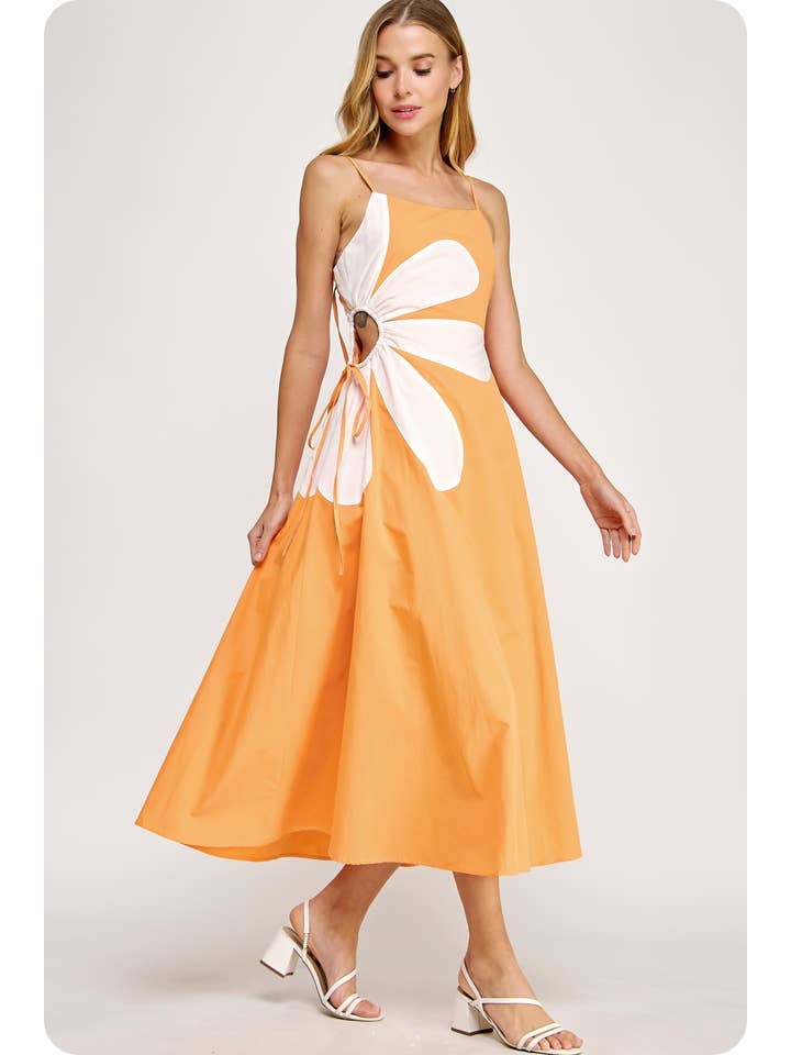 Strut & Bolt - Wholesale Dress - Women's - Sleeveless Side Cut-Out Flower Detail Midi Dress29