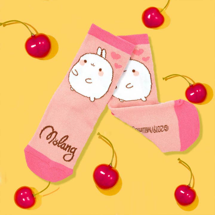 Chaussettes mi-mollet amusantes et colorées pour filles Molang pour la vente par DoodleUS Inc