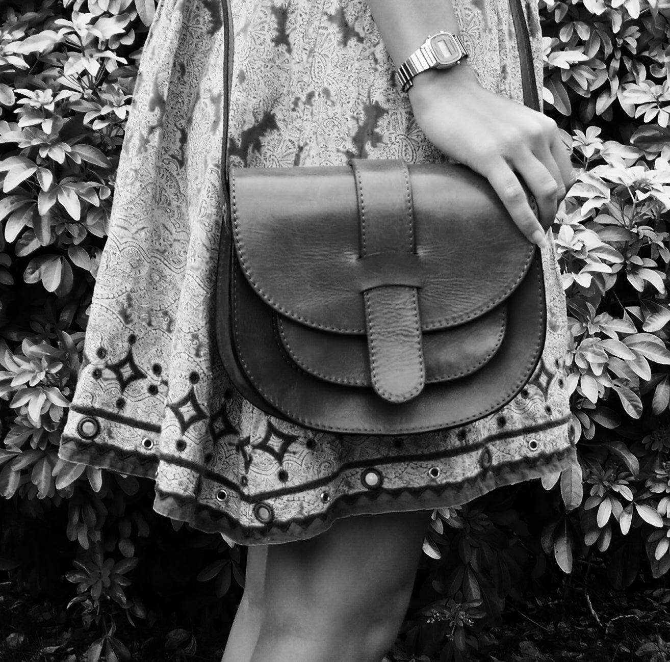 High crafty – wholesale Crossbody bag – Women's – Handmade Vintage Style Brown Leather Saddle Handbag 2