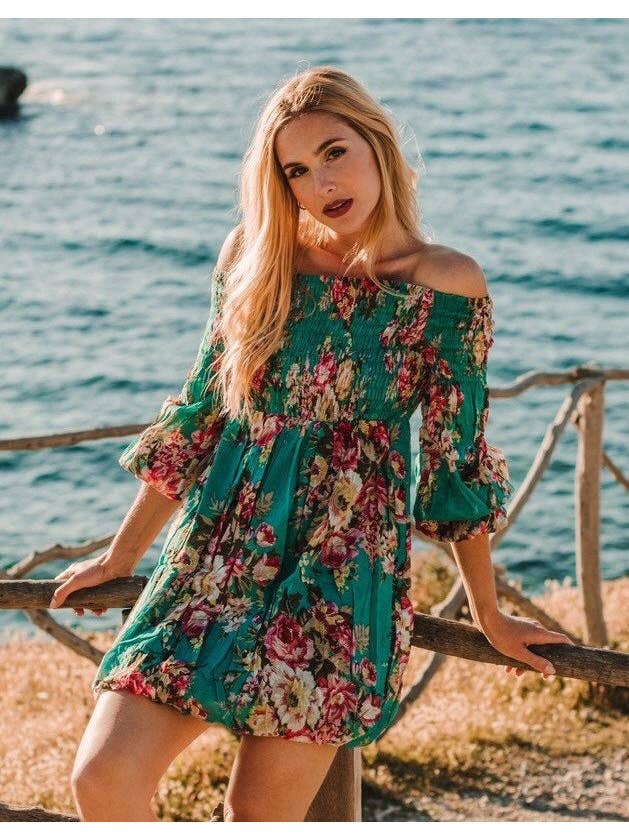 Miss Kitsch - Wholesale Dress - Women's - Short Summer Dress, Long Sleeve Short Dress, Clothing3