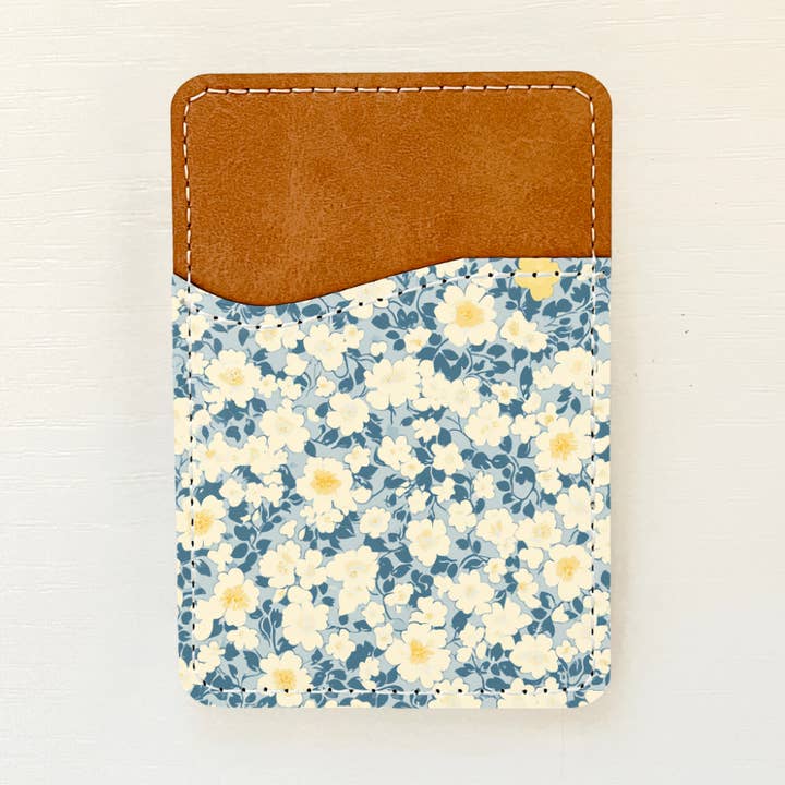 Blue Florals Leather Card Holder (20 Options) for wholesale by Olivia + Rose