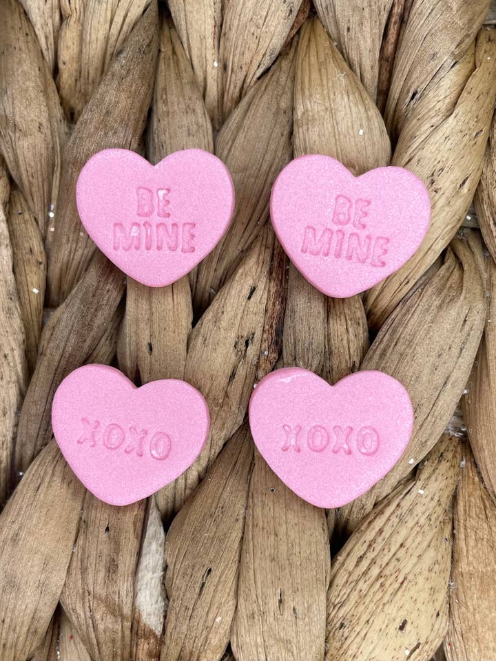 Pearl Candy Pink Candy Heart Stud Handmade Clay Earrings for wholesale by KBH CREATIONS