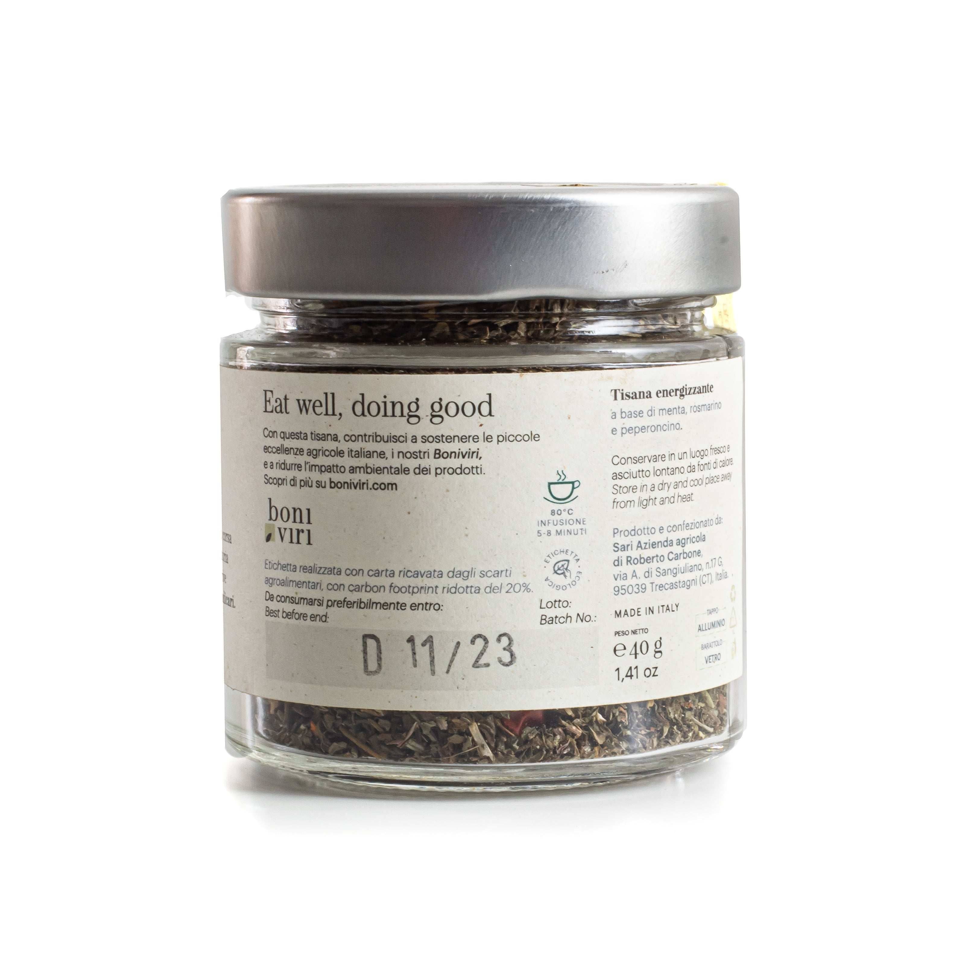 Boniviri BCorp - Wholesale Health/Detox Tea - Energizing Herbal Tea Mint, Rosemary, and Chili Pepper1