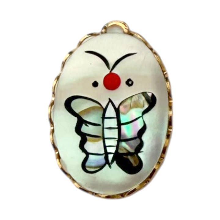 Single Charm - Mother of Pearl Abalone Butterfly (Sm) for wholesale by The Sage Vintage