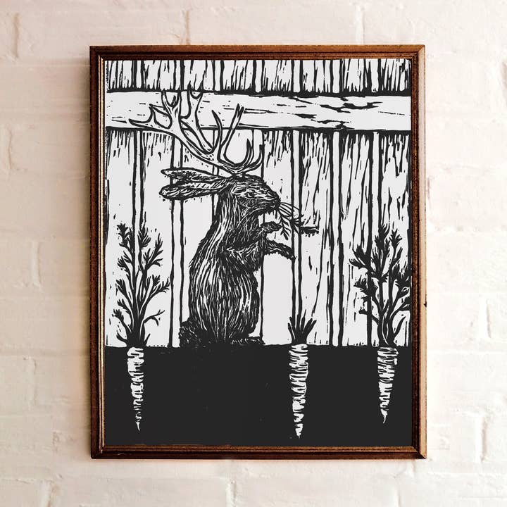 Impressão artística Jackalope | criatura fofa assustadora e assustadora do dia das bruxas por atacado de Vim & Vigor Designs